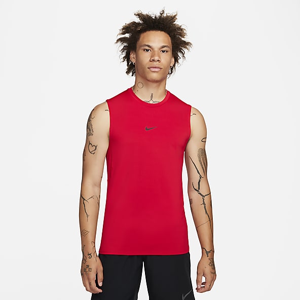 Mens Red Tank Tops Sleeveless Shirts. Nike